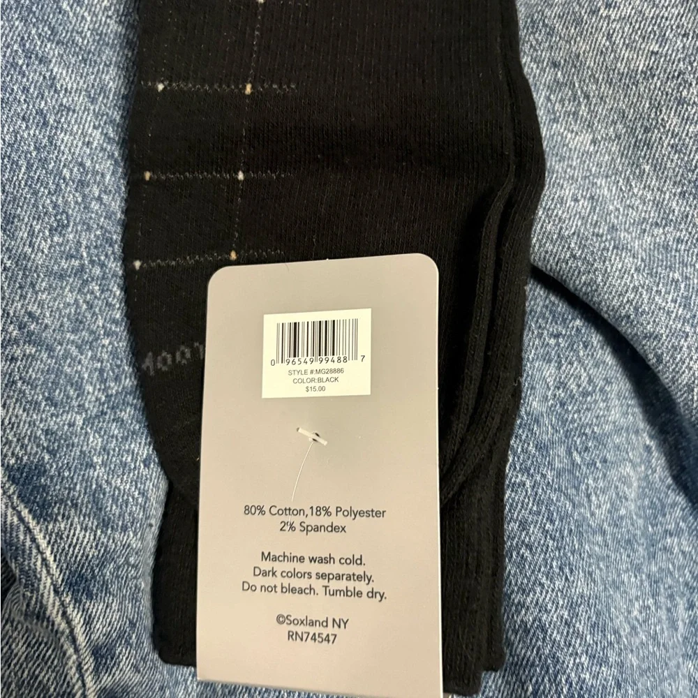 Preswick & Moore Black Checkered Dress Socks - Picture 2 of 2